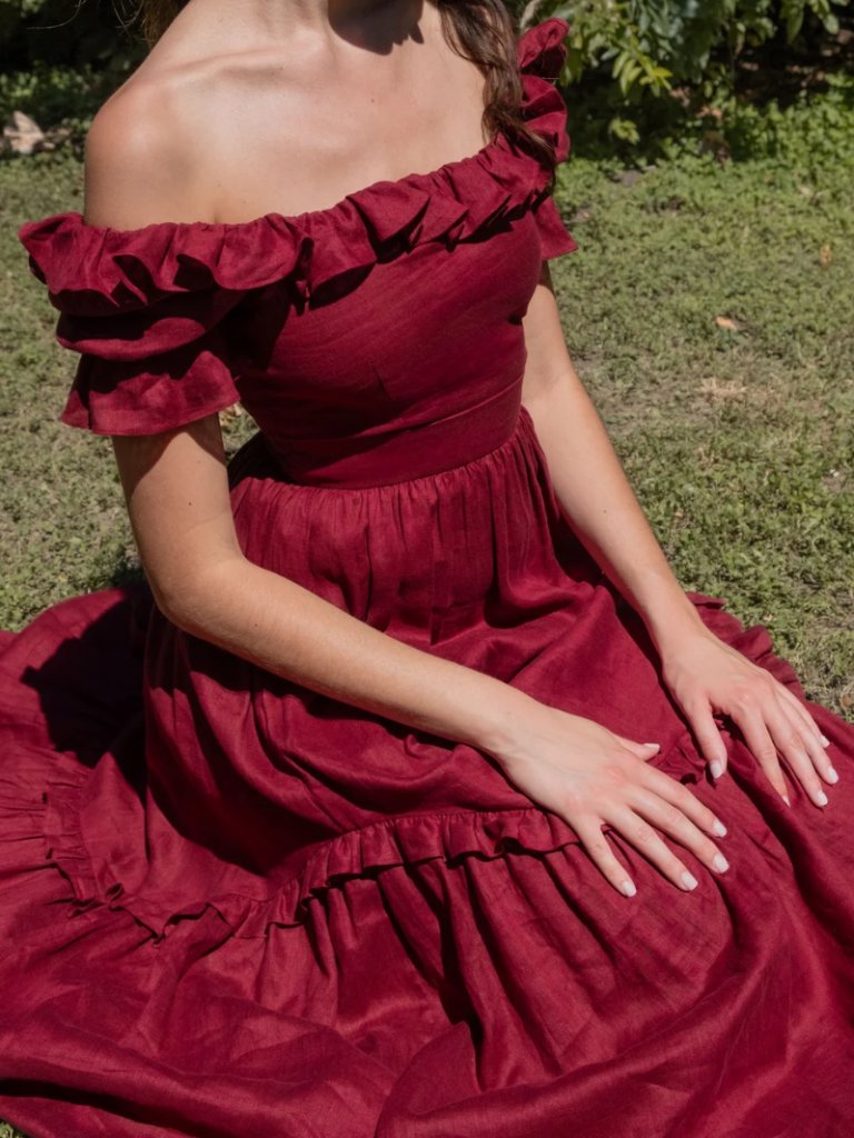 Of Her Own Kind Adeline Dress Burgundy S Never Worn — image 3 of 8